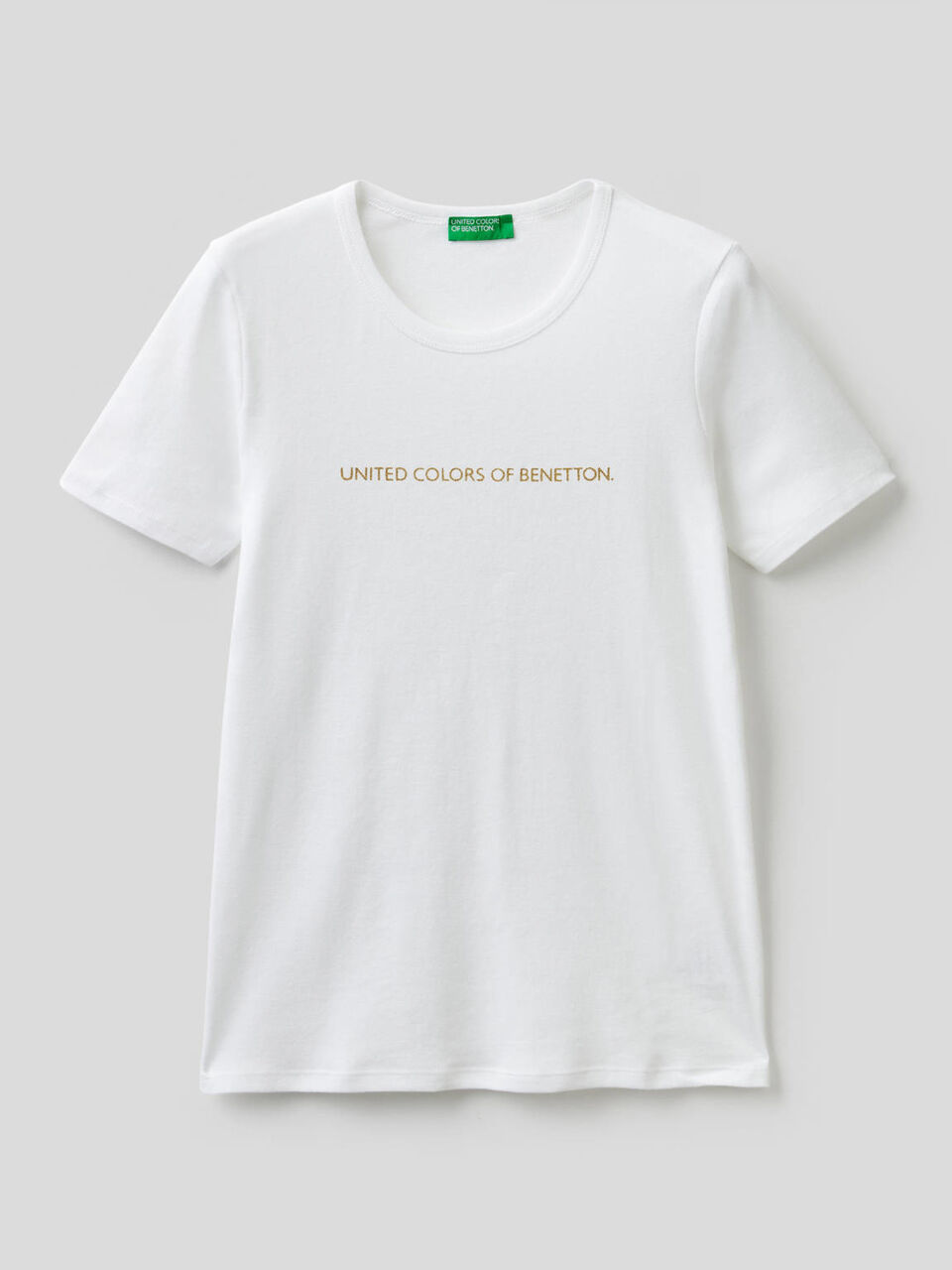 T-shirt in 100% cotton with glitter print logo image number 1