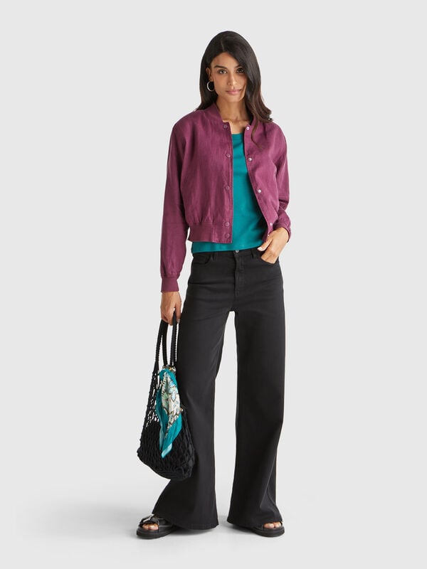 Bomber in 100% linen Women