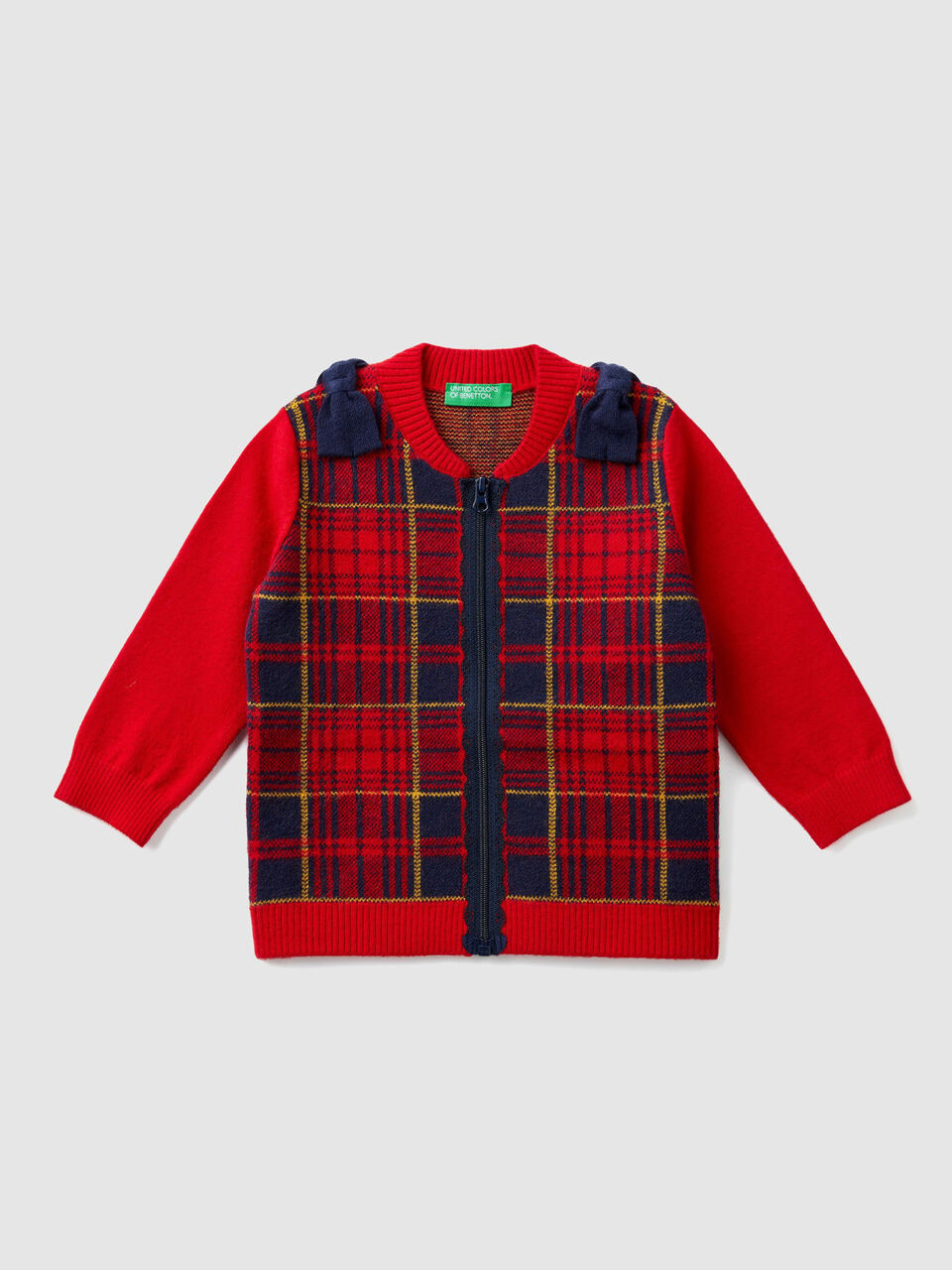 Tartan cardigan with bows image number 1