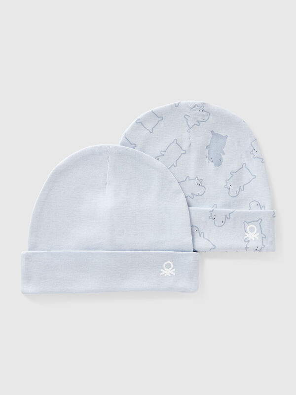 Two hats in cotton New Born (0-18 months)