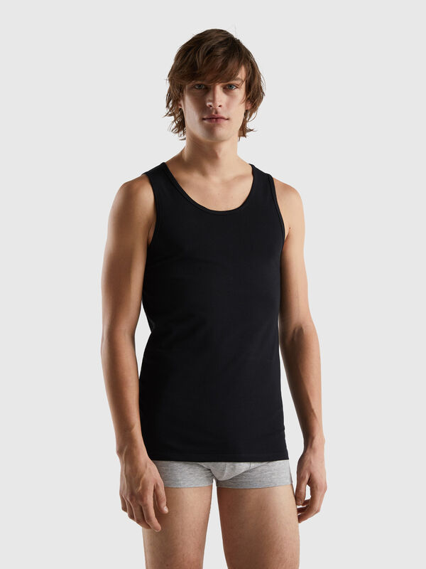 Tank top in organic stretch cotton