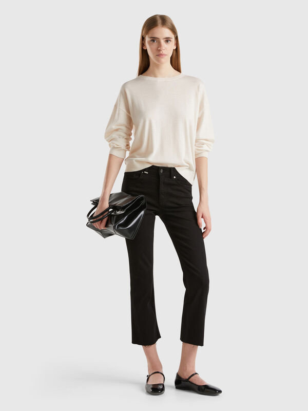 Cropped jeans in recycled cotton Women