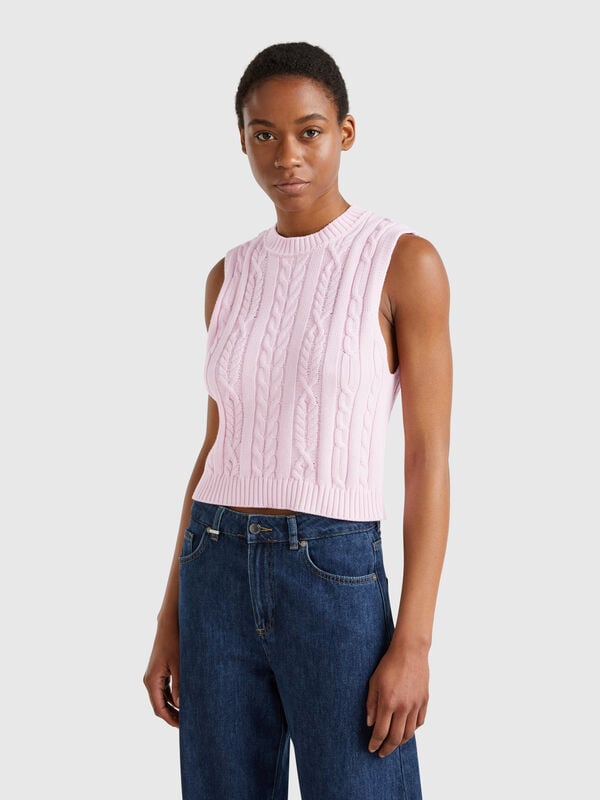 Cropped braided vest Women