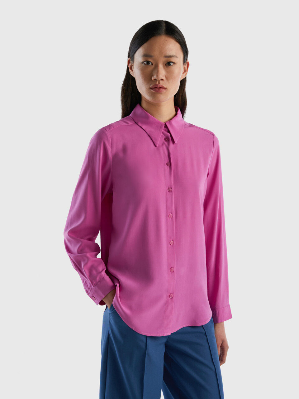 Regular fit shirt in sustainable viscose