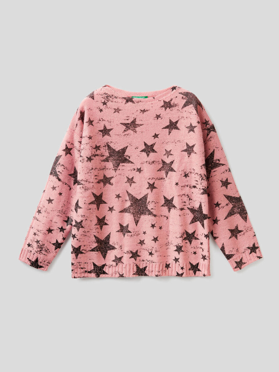 Maxi sweater with foil print image number 1