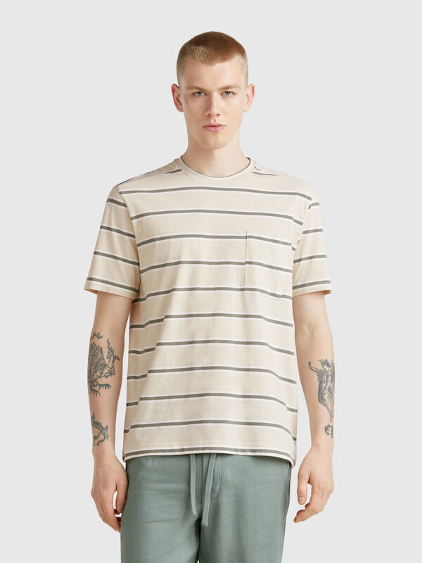Striped t-shirt with pocket Men