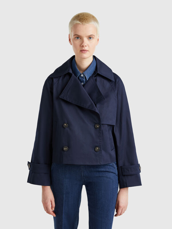 Cropped double-breasted trench coat Women