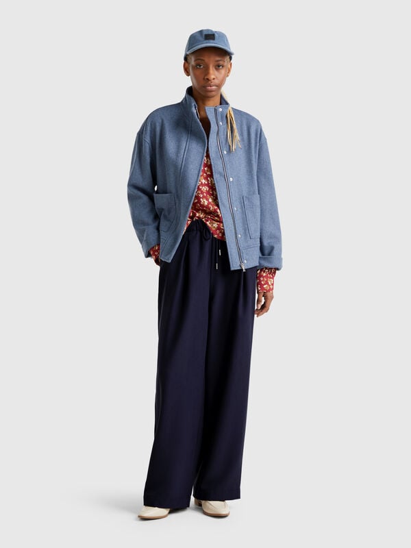 Wide trousers in viscose blend Women