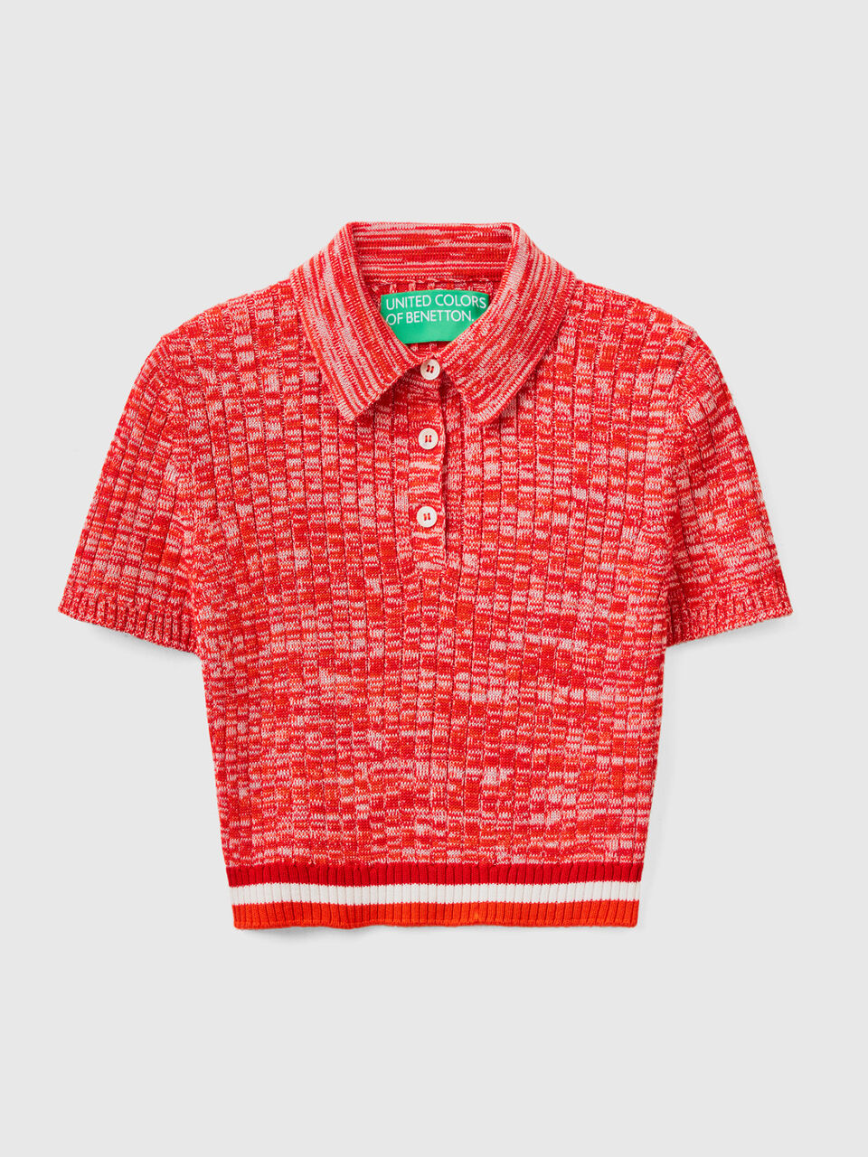 Knit cropped polo image number 1
