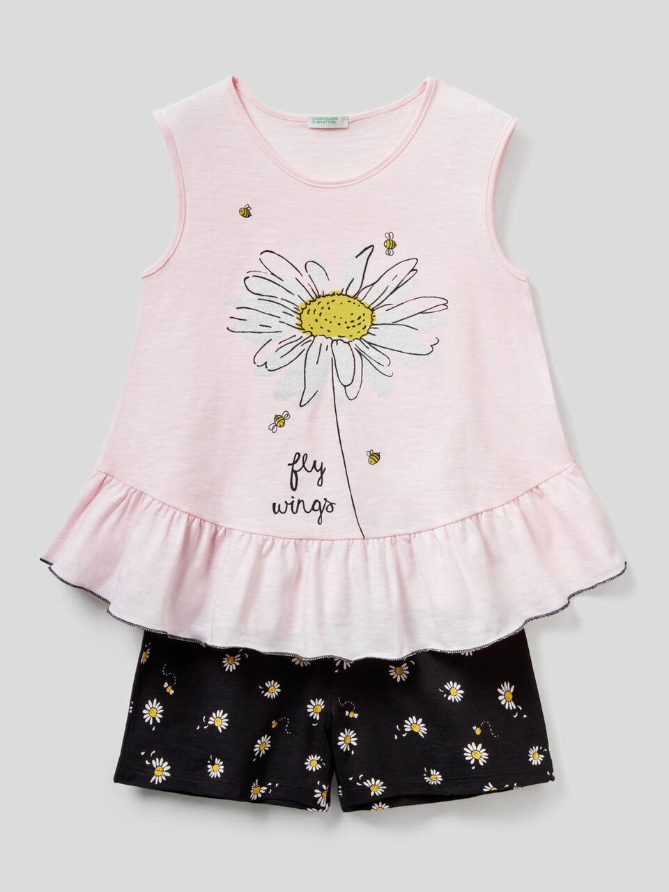 Cotton pyjamas with camisole and shorts image number 1