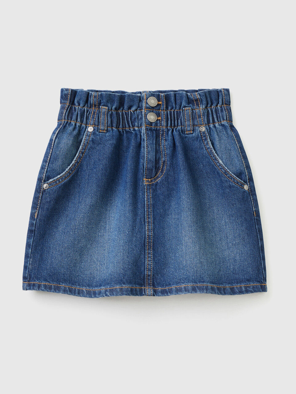 Denim paperbag skirt