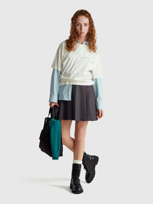 Mini skirt with pleats Women
