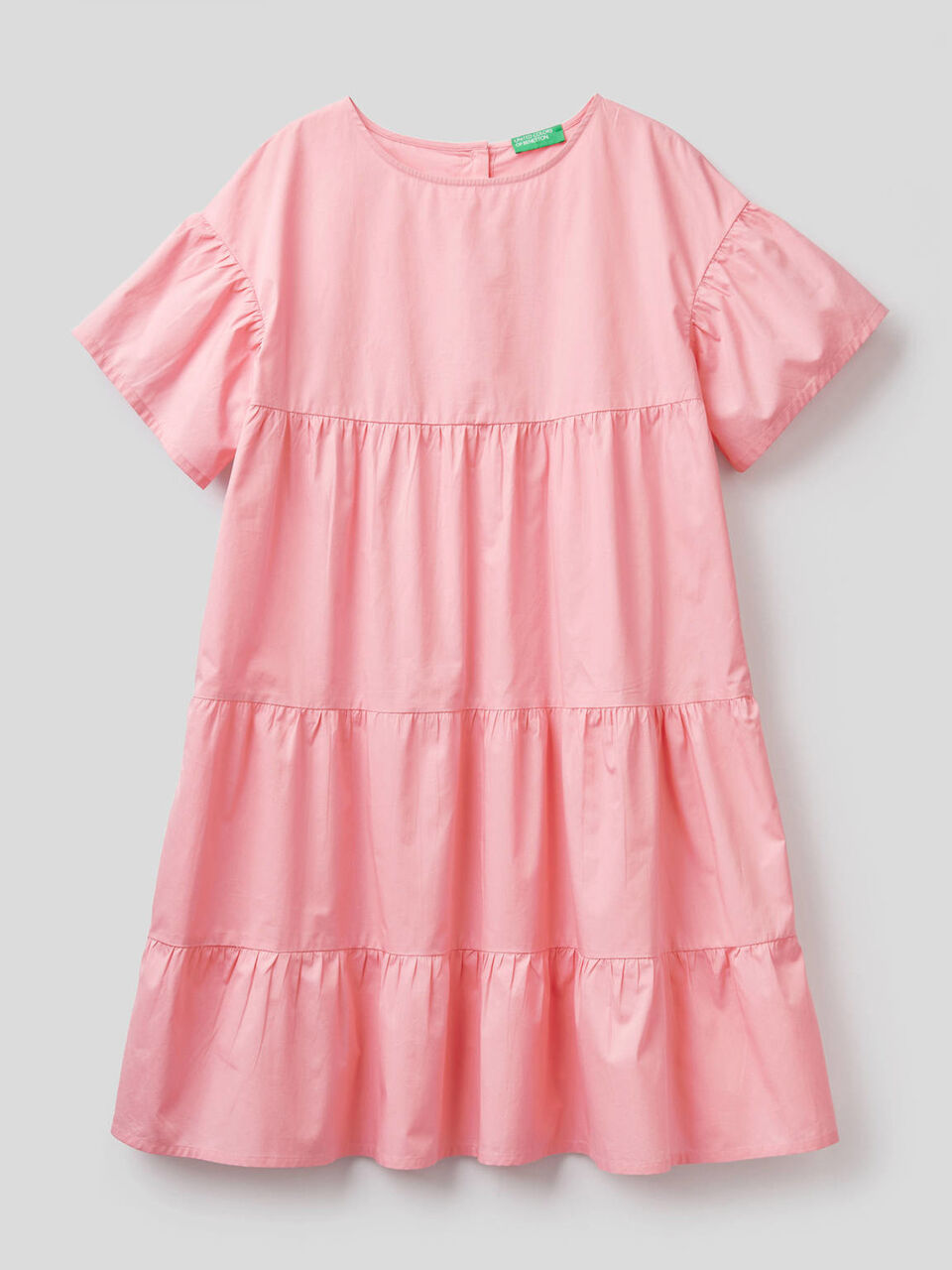 Loose dress with frills in 100% cotton image number 1