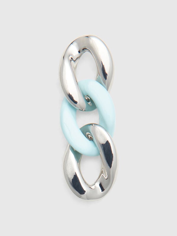 Silver and aqua green chain drop earrings Women