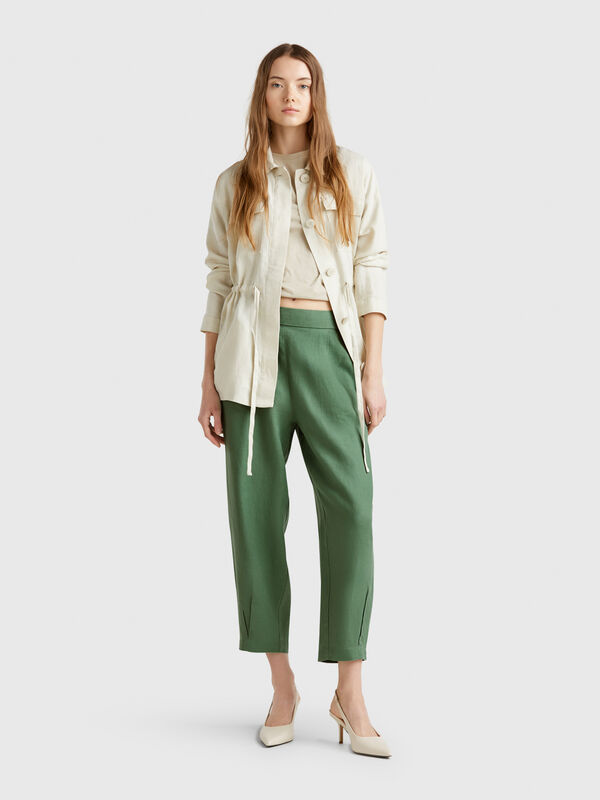 Soft trousers in pure linen Women