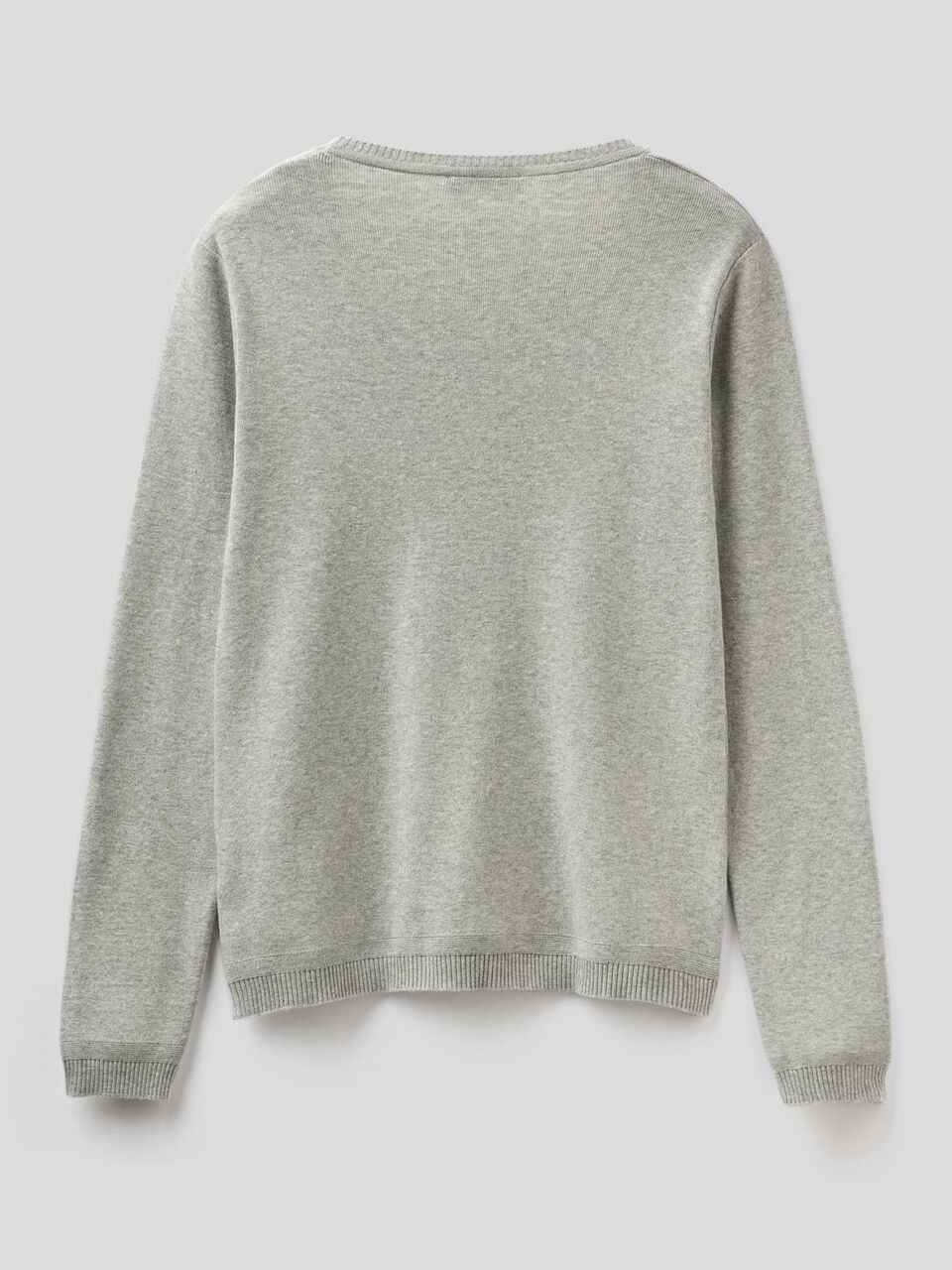 Crew neck sweater in pure cotton image number 2