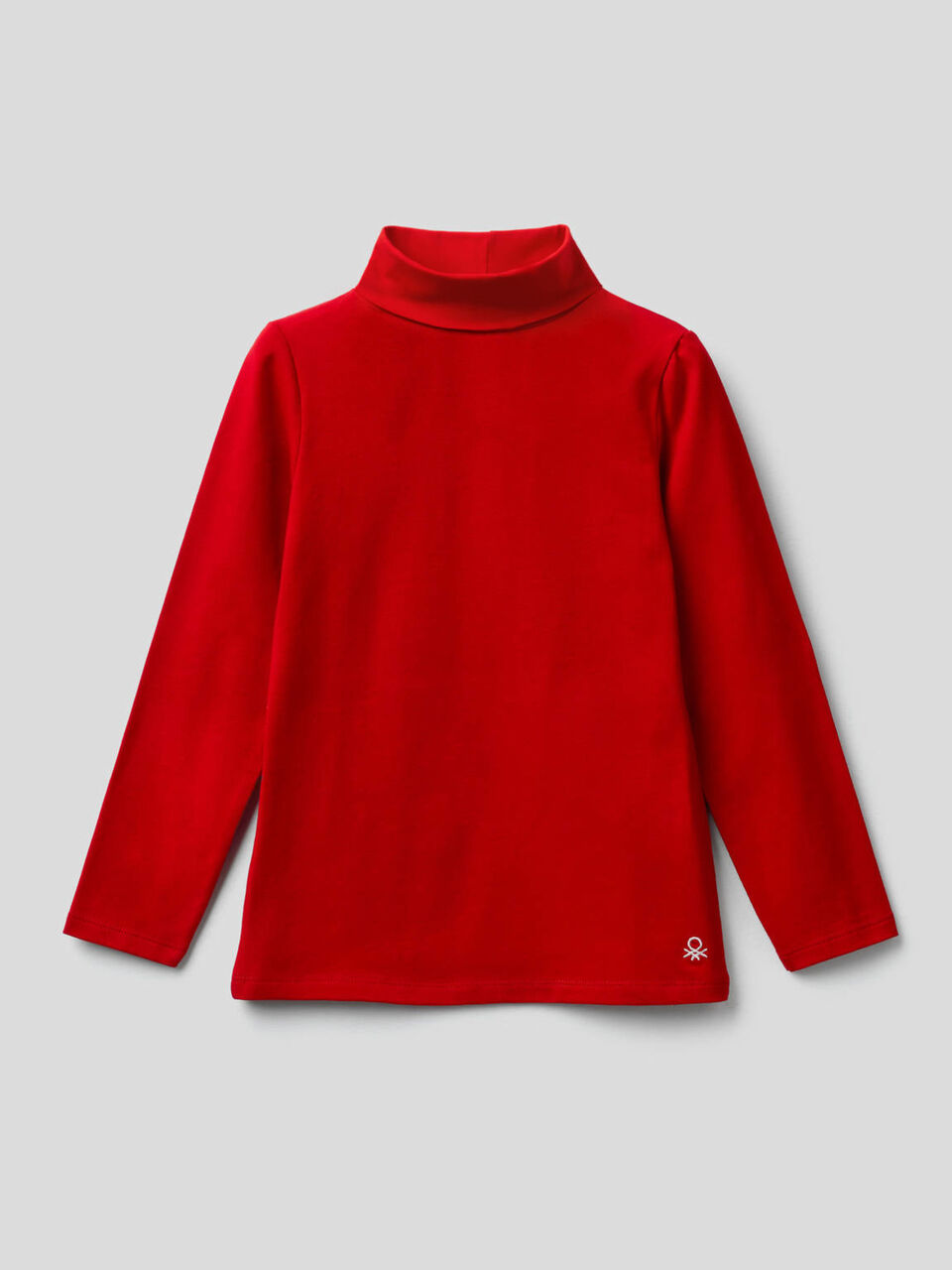 T-shirt in stretch cotton with high neck image number 1