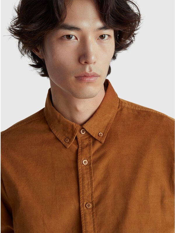 Corduroy button-down shirt Men