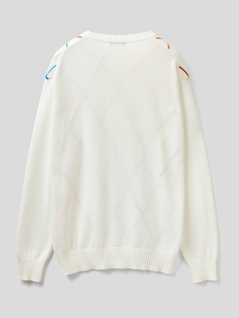 Sweater with multicolor diamonds image number 2