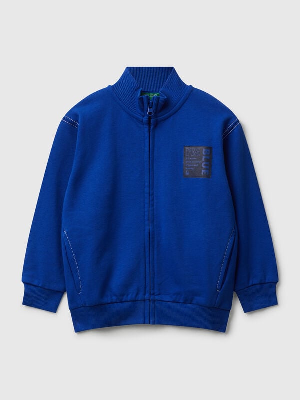 Zip-up sweatshirt with thick print Junior Boy