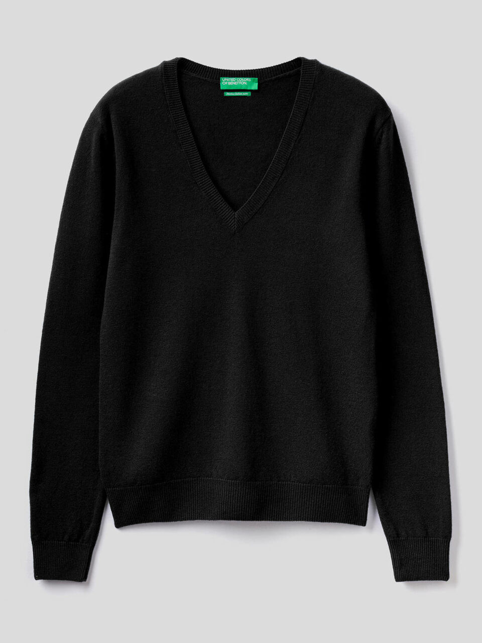 V-neck sweater in pure virgin wool image number 1