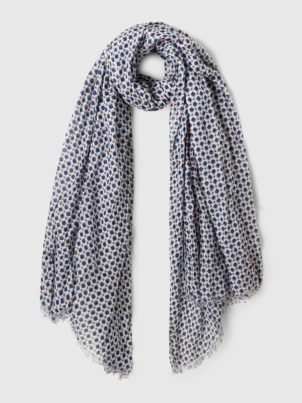 Patterned scarf in viscose Women