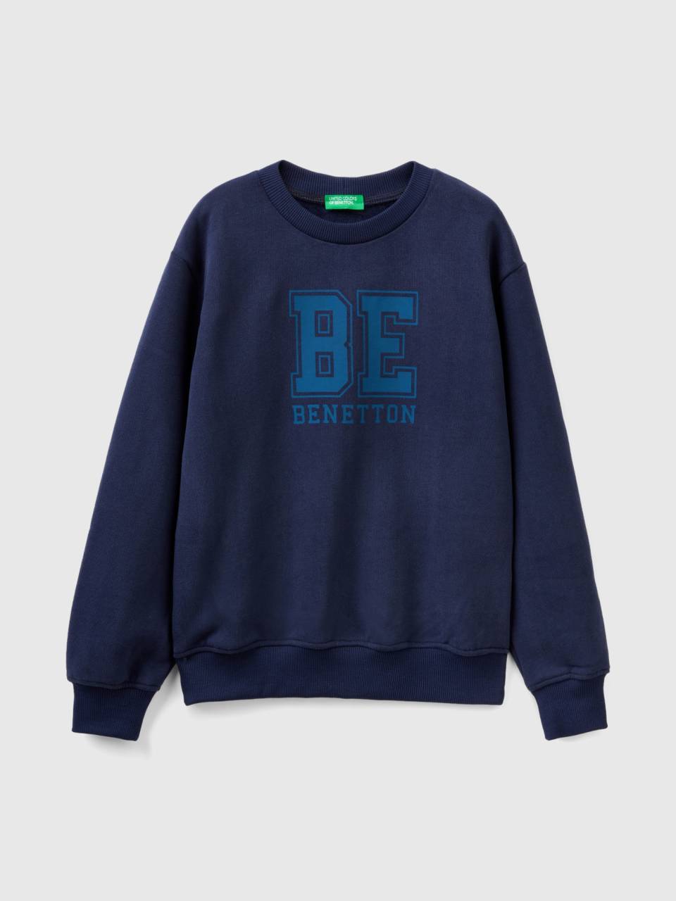 Warm sweatshirt with logo Dark Blue Benetton